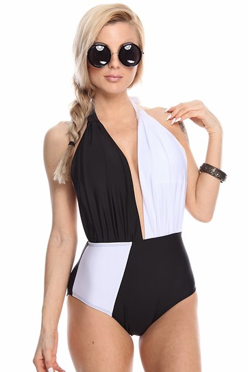sexy swimsuits,black and white swimsuit,sexy monokini