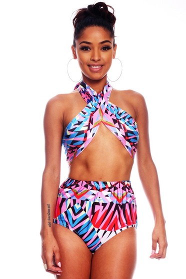 high waist swimsuit,high waisted bikini,criss cross bikini,two piece swimsuit,print bikini