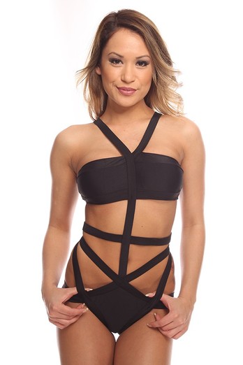 sexy swimsuit,sexy black swimsuit,strappy swimsuit