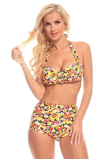 sexy bikini,high waist bikini,floral print bikini,floral high waist bikini