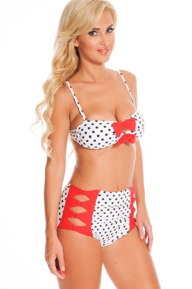 polka dot bikini,high waist bikini,sexy bikini,two piece swimsuit